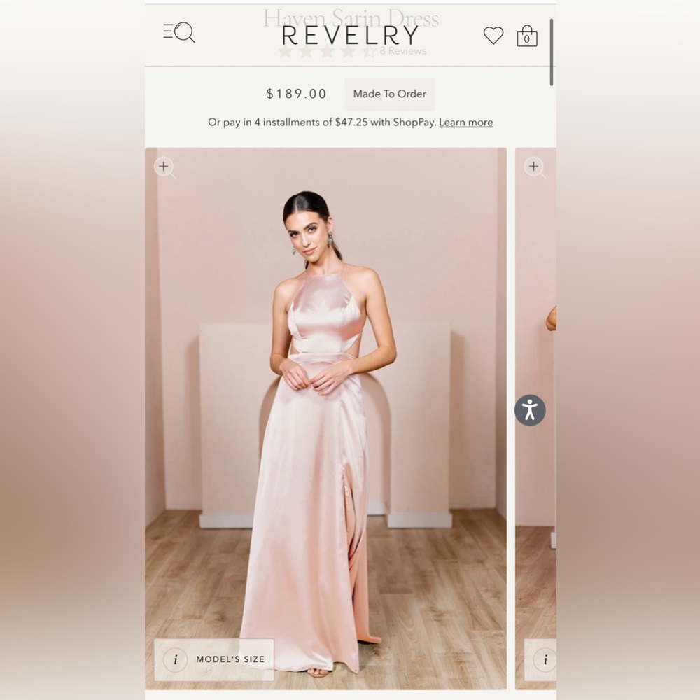 REVELRY HAVEN SATIN DRESS SZ 6